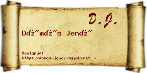 Dömös Jenő névjegykártya