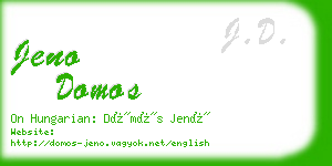 jeno domos business card